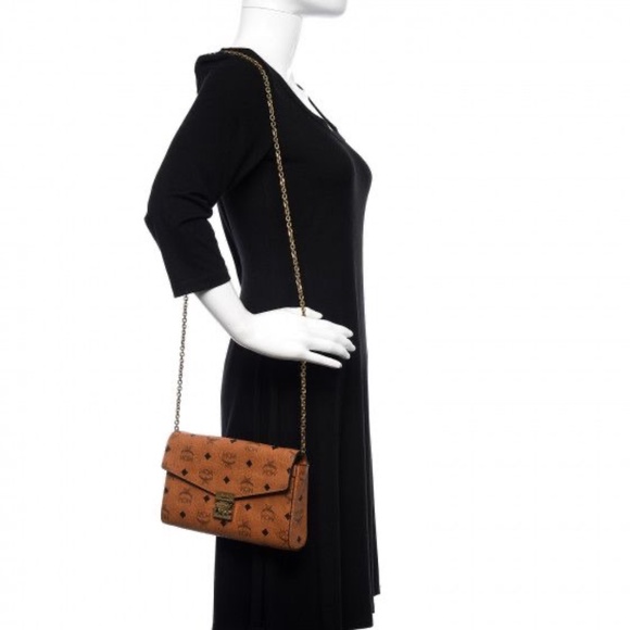 Authentic MCM Visetos Medium Patricia Wallet On Chain Cognac - Picture 3 of 14